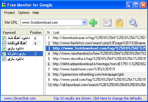 آنالیزور کلمات کلیدی - Free Monitor for Google
